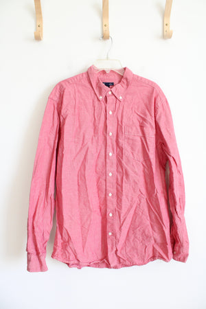 Gap Slim Fit Red Long Sleeved Button Down Cotton Shirt | XXL