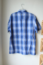 Bugle Boy Jean Company Blue Plaid Button Down Short Sleeved Shirt | M