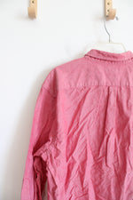 Gap Slim Fit Red Long Sleeved Button Down Cotton Shirt | XXL
