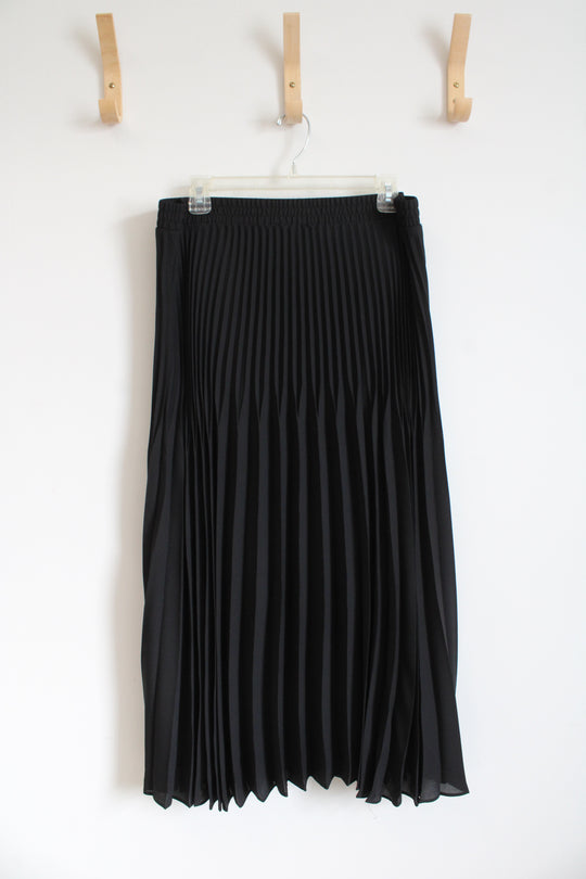 Max Studio Blue Pleated Midi Skirt | XL