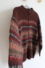 Croft & Barrow Vintage Brown Ski Style Zip Up Sweater | XL
