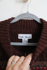 Croft & Barrow Vintage Brown Ski Style Zip Up Sweater | XL