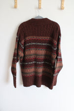 Croft & Barrow Vintage Brown Ski Style Zip Up Sweater | XL