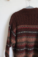 Croft & Barrow Vintage Brown Ski Style Zip Up Sweater | XL
