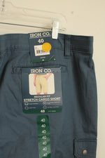 NEW Iron Co. Dusty Blue Cargo Shorts | 40