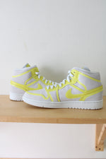 Nike Air Jordan 1 Mid LX Off White Opti Yellow Sneakers | Women's 10.5