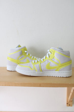 Nike Air Jordan 1 Mid LX Off White Opti Yellow Sneakers | Women's 10.5