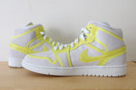 Nike Air Jordan 1 Mid LX Off White Opti Yellow Sneakers | Women's 10.5