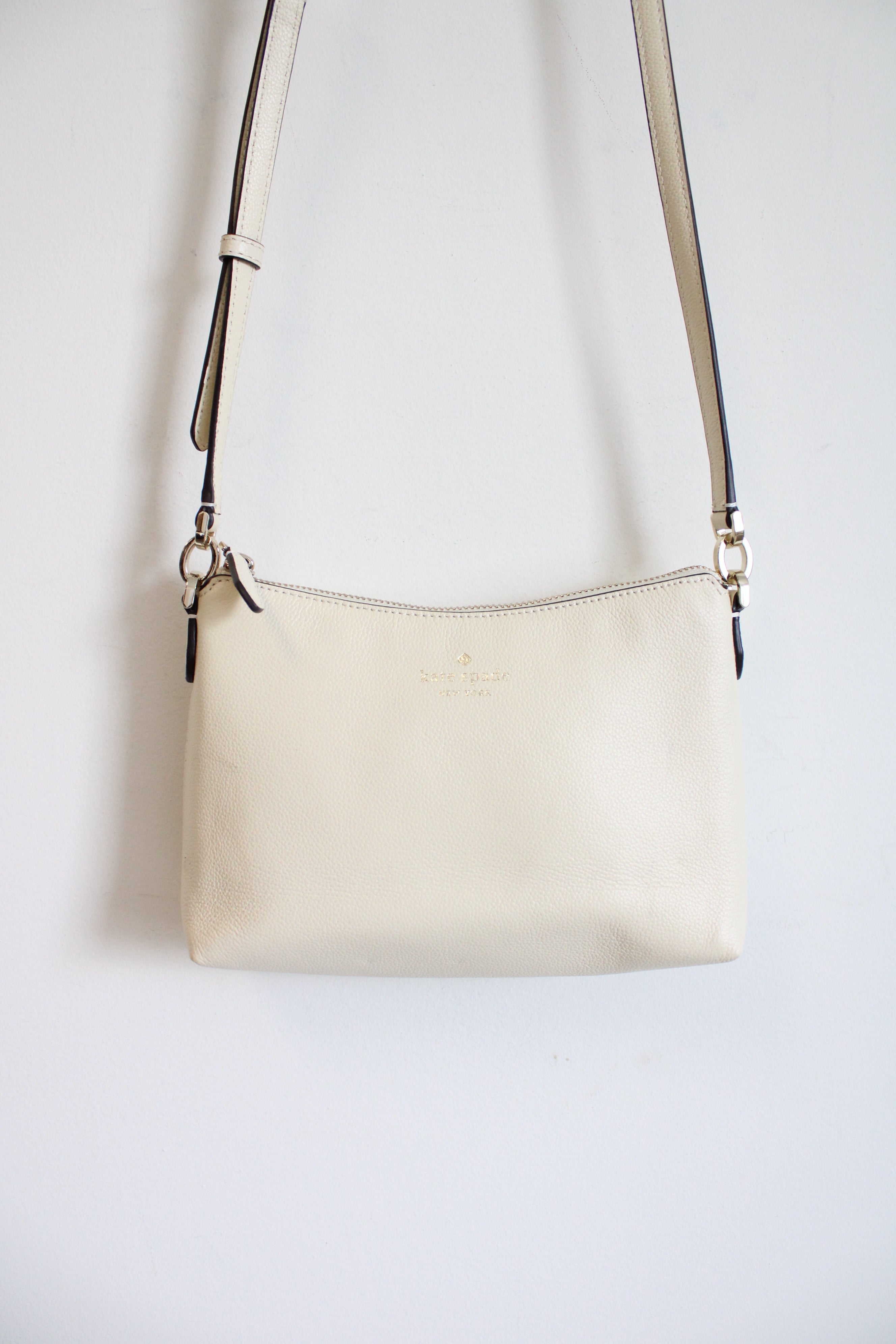 Kate Spade Bailey Pebble Leather Cream Crossbody Bag
