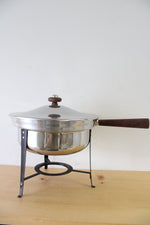 Vintage Mid Century Stainless Steel Chafing Pot