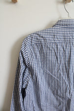 Structure Slim Fit Blue & White Plaid Button Down Shirt | L