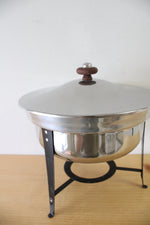 Vintage Mid Century Stainless Steel Chafing Pot