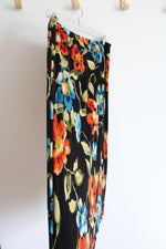 Alfred Dunner Black Floral Stretch Y2K Skirt | L Petite