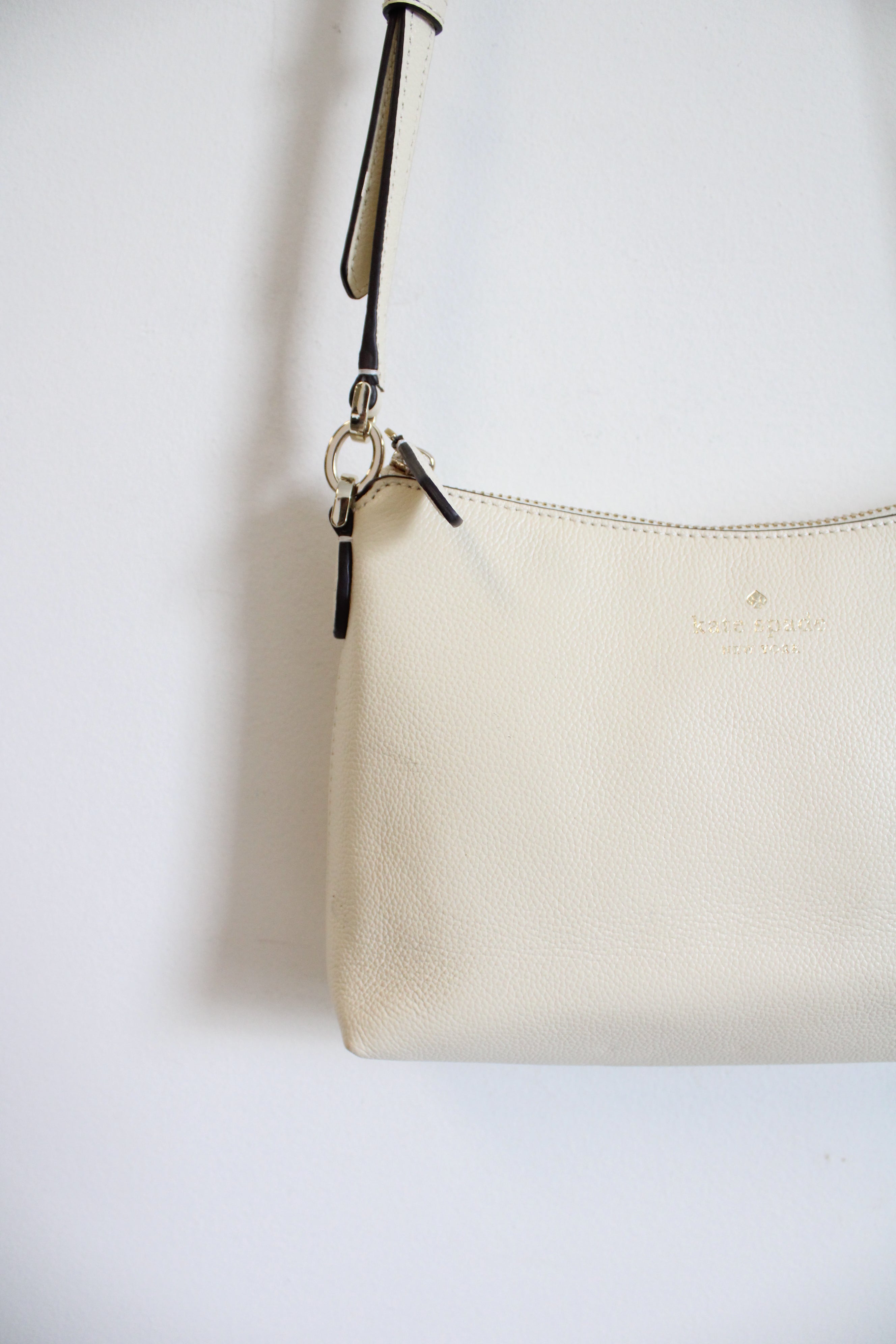 Kate Spade Bailey Pebble Leather Cream Crossbody Bag