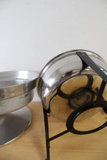 Vintage Mid Century Stainless Steel Chafing Pot