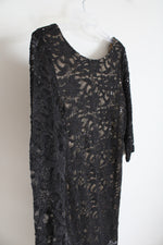 Ronni Nicole Black Sequined 3/4 Sleeve Dress | 10P