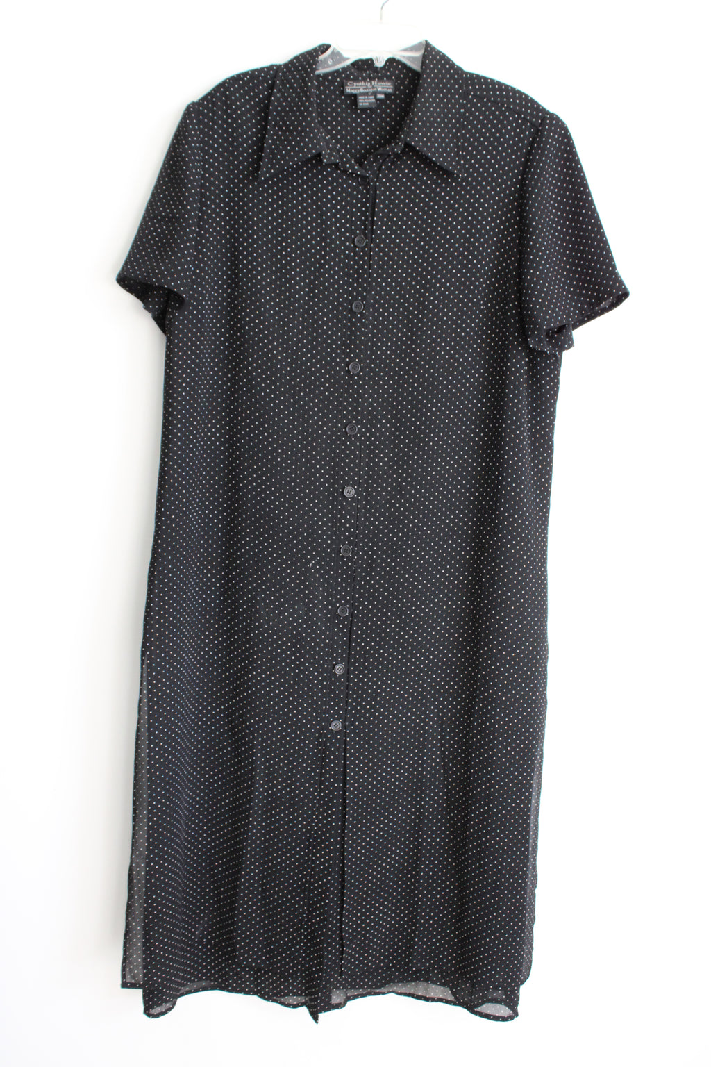 Cynthia Howie Black Tan Dotted Maxi Dress | 20W