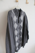 Oak Hill Gray Argyle 1/4 Zip Sweater | 3XL Tall