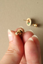 14K Yellow Gold Turquoise Stud Earrings