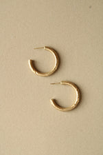 14K Yellow Gold Stud Hoop Earrings