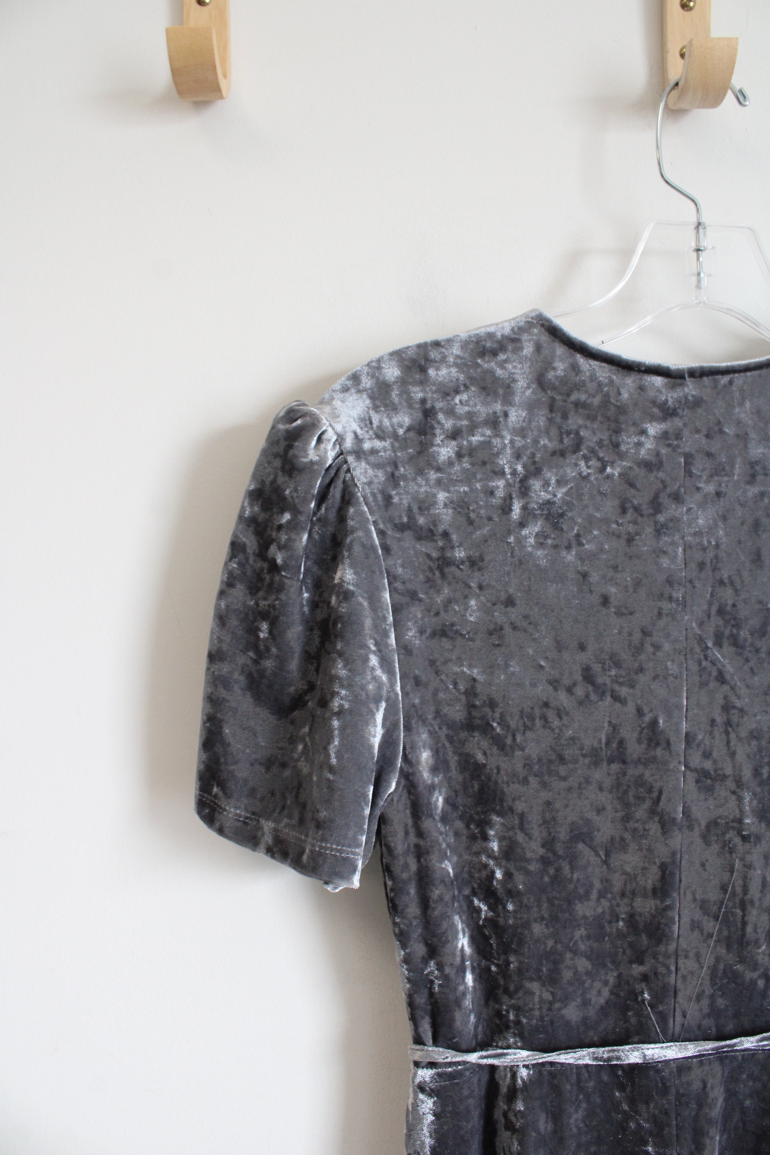 Xhilaration Gray Crushed Velvet Wrap Maxi Dress | S