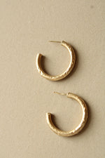 14K Yellow Gold Stud Hoop Earrings