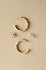 14K Yellow Gold Stud Hoop Earrings