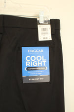 NEW Haggar Black Cool Dry Dress Pants | 34