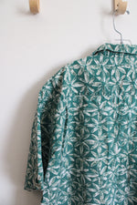 Van Heusen Green Floral Button Down Cotton Shirt | L