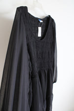 NEW Old Navy Black Ruched Sheer Sleeve Dress | XL