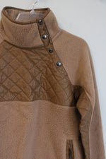 Abercrombie & Fitch Brown Teddy Sherpa Pullover Sweatshirt | S