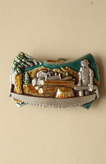 1981 Bergamot Brass Works Lumberjack Logger Motif Belt Buckle