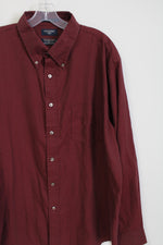 Dockers Classic Maroon Button Down Shirt | XL
