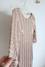 Champagne Sequin Sheath Dress | L