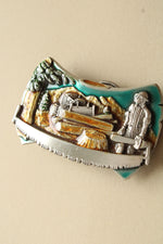 1981 Bergamot Brass Works Lumberjack Logger Motif Belt Buckle