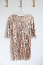 Champagne Sequin Sheath Dress | L