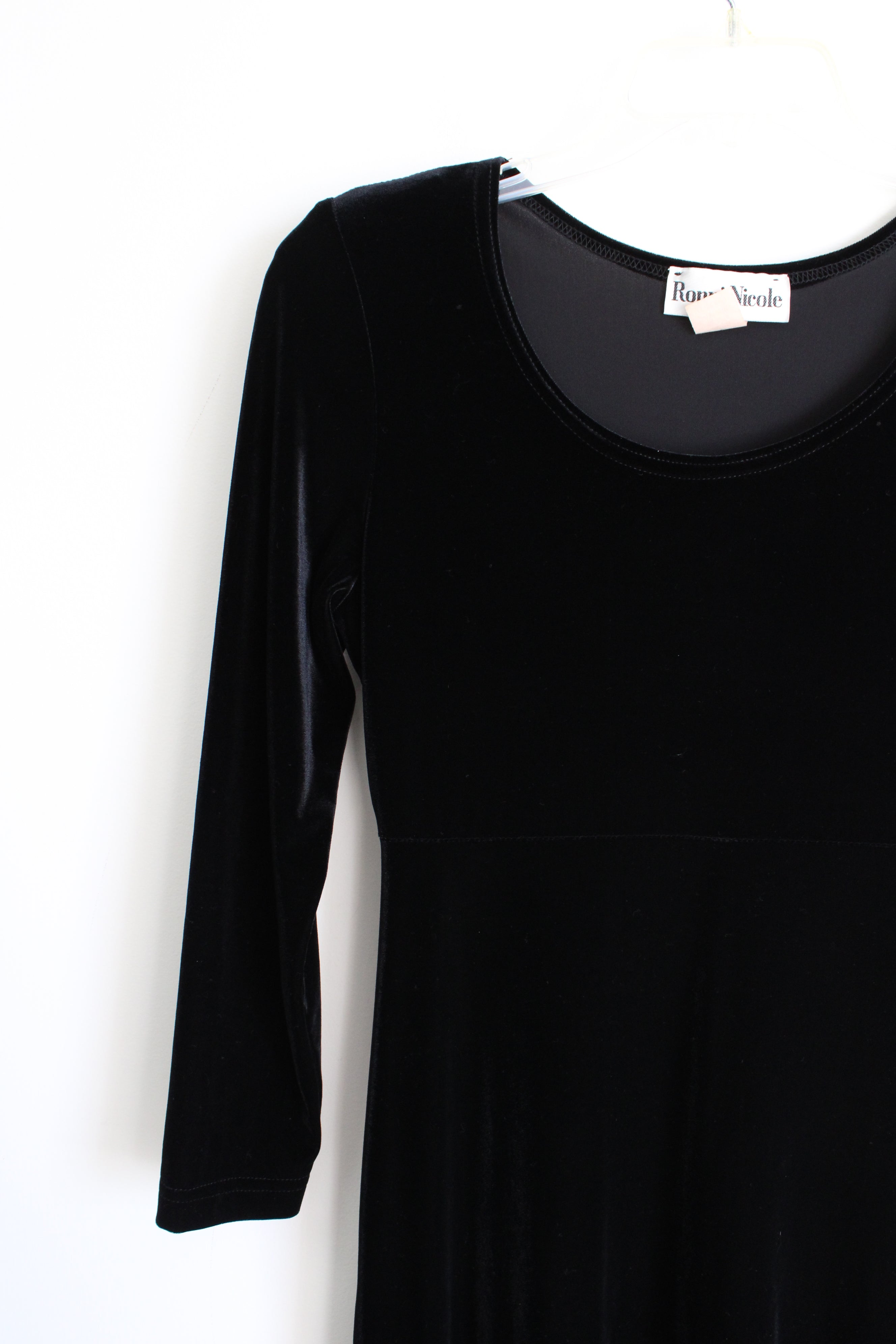 Ronni Nicole Vintage Black Velvet Maxi Dress | 4