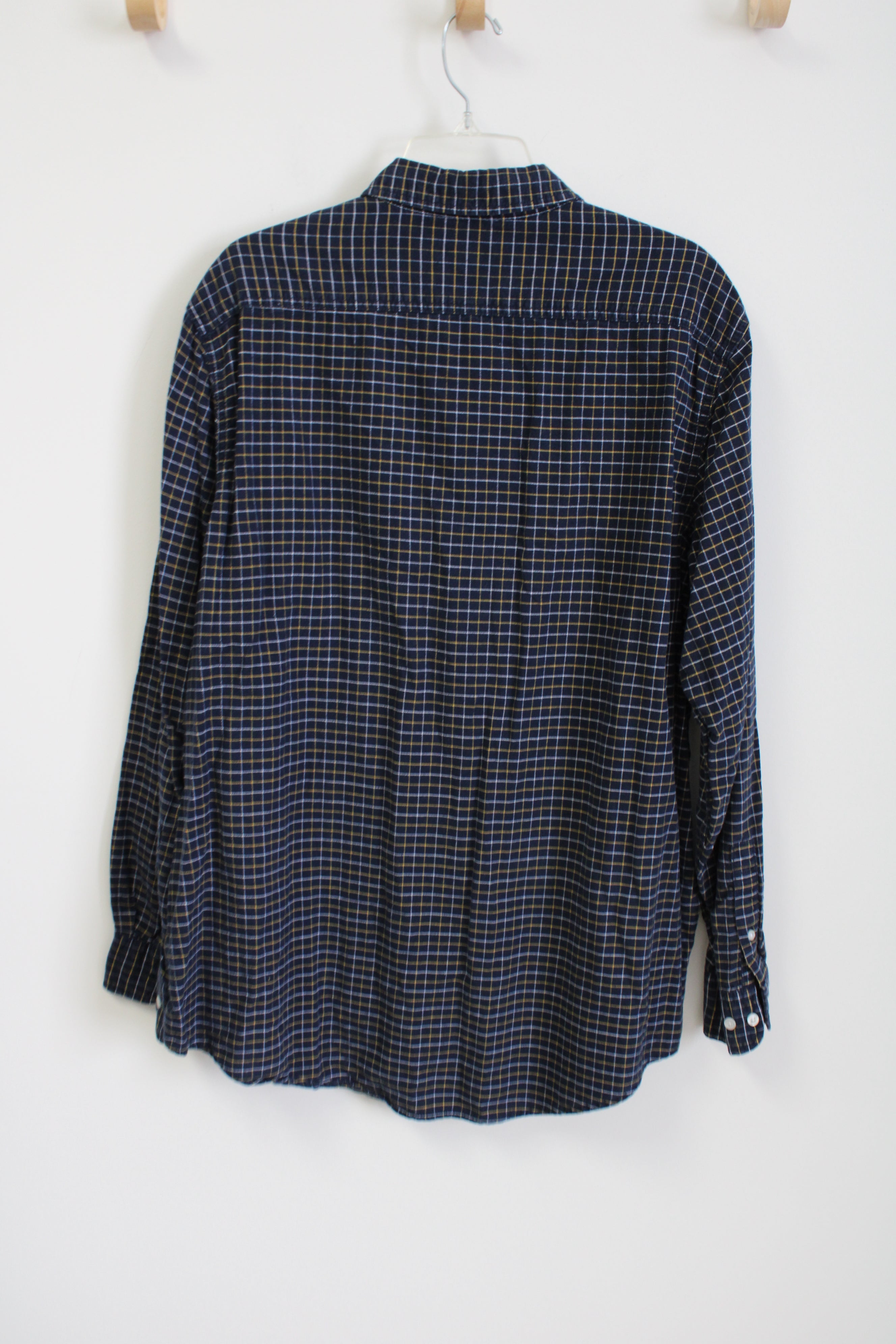 George Blue Plaid Button Down Flannel | XL