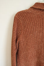 Lands' End Super Soft Rust Open Front Long Sleeve Cardigan | M