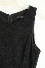 White House Black Market Black Sleeveless Peplum Lace Top | 8