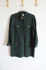 NEW Anne Klein Evergreen Zip Up Tunic Sweater | M