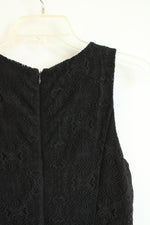 White House Black Market Black Sleeveless Peplum Lace Top | 8