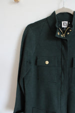 NEW Anne Klein Evergreen Zip Up Tunic Sweater | M