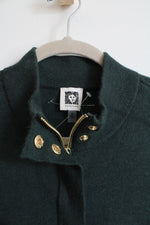 NEW Anne Klein Evergreen Zip Up Tunic Sweater | M