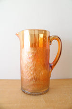 Jeannette Glass Marigold Tree Bark Carnival Glass Pitcher