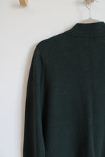 NEW Anne Klein Evergreen Zip Up Tunic Sweater | M