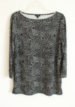 Talbots Black & White Print Top | S