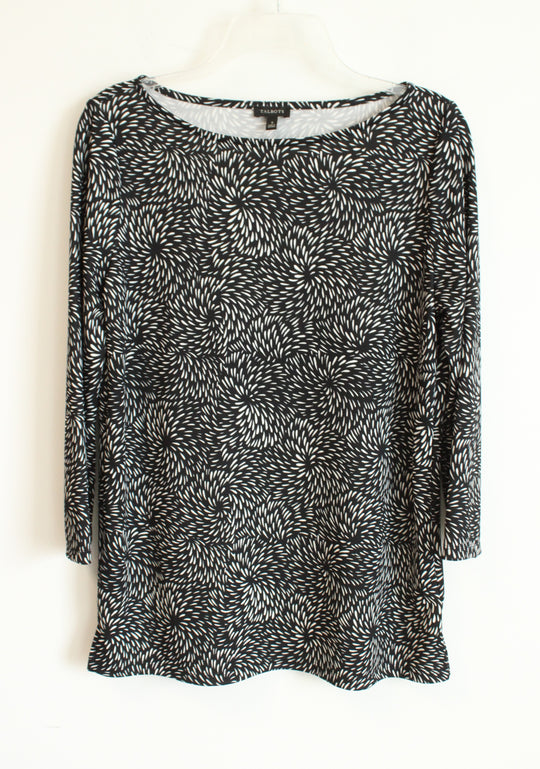 Talbots Black & White Print Top | S
