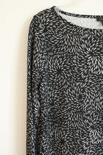 Talbots Black & White Print Top | S