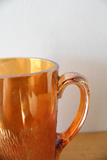 Jeannette Glass Marigold Tree Bark Carnival Glass Pitcher